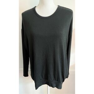 Wilfred Free • Solid Black Soft Crew Neck Top